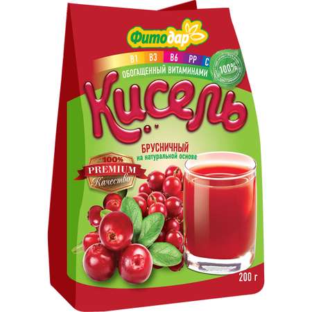 Кисель Фитодар Брусничный витаминизированный 200гр