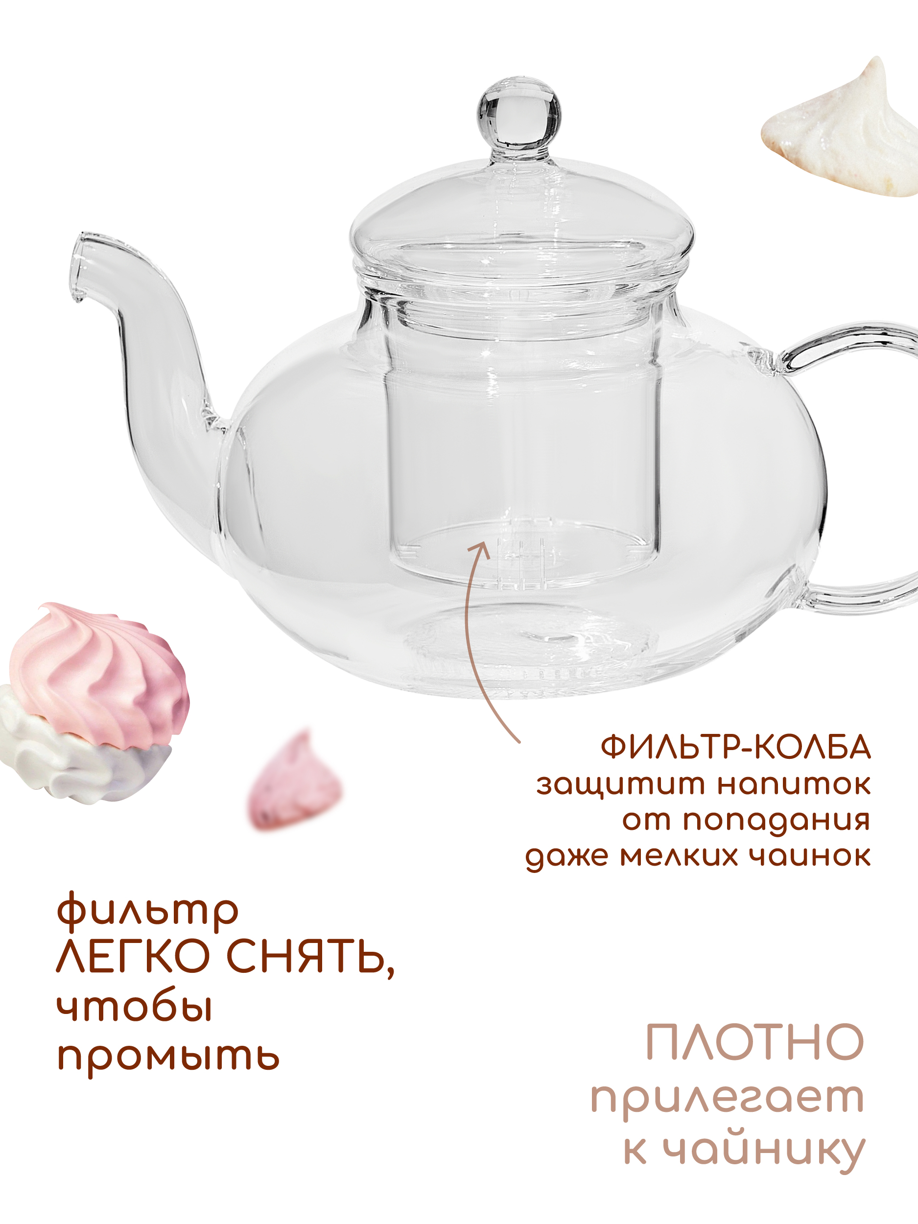 Чайник заварочный стеклянный Multistore 600 мл - фото 9