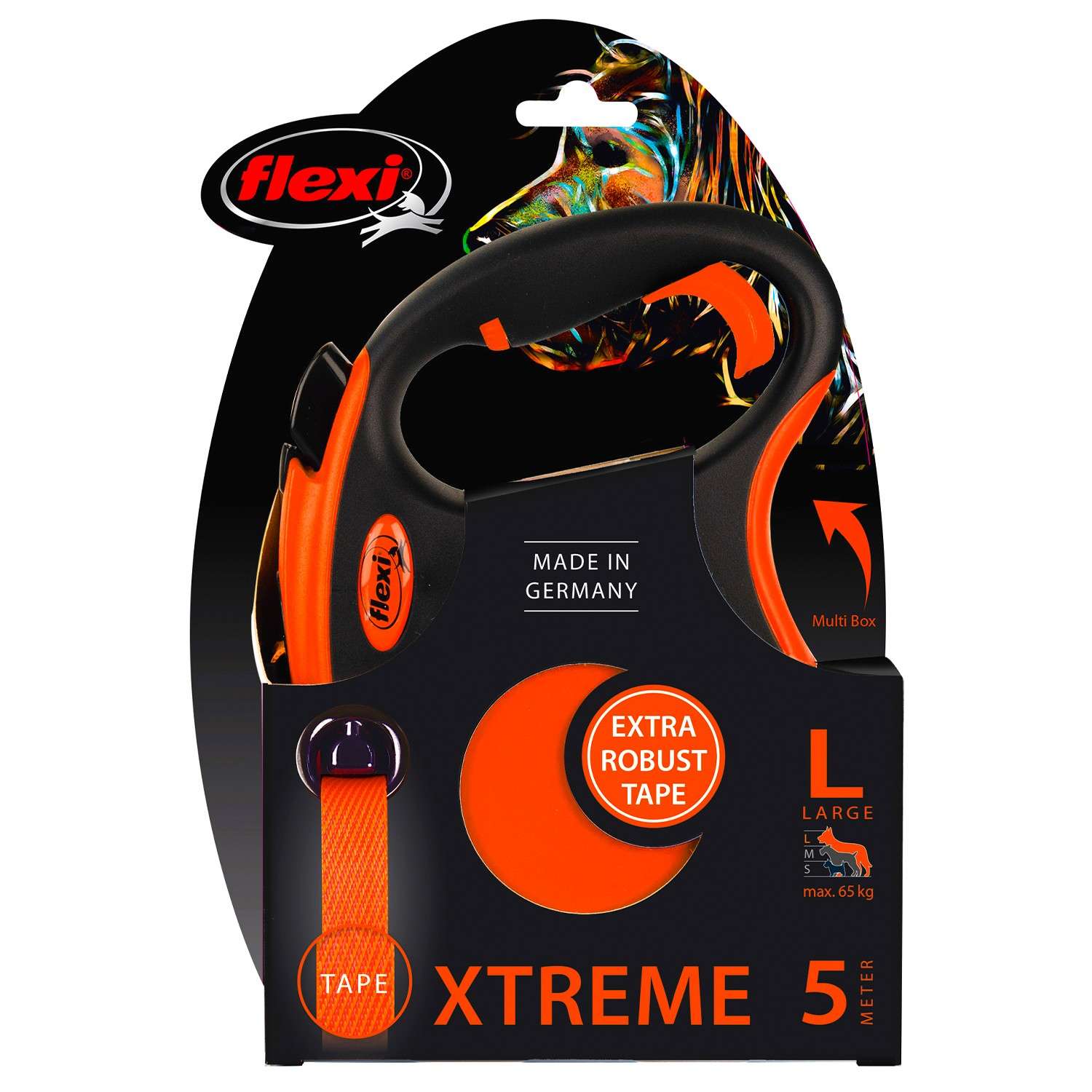 Рулетка для собак Flexi Xtreme L до 65кг 5м Оранжевый - фото 2