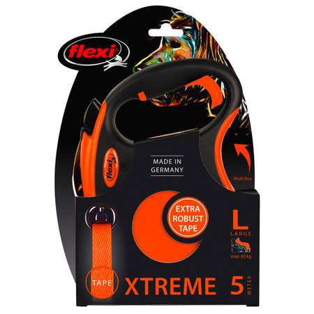 Рулетка для собак Flexi Xtreme L до 65кг 5м Оранжевый