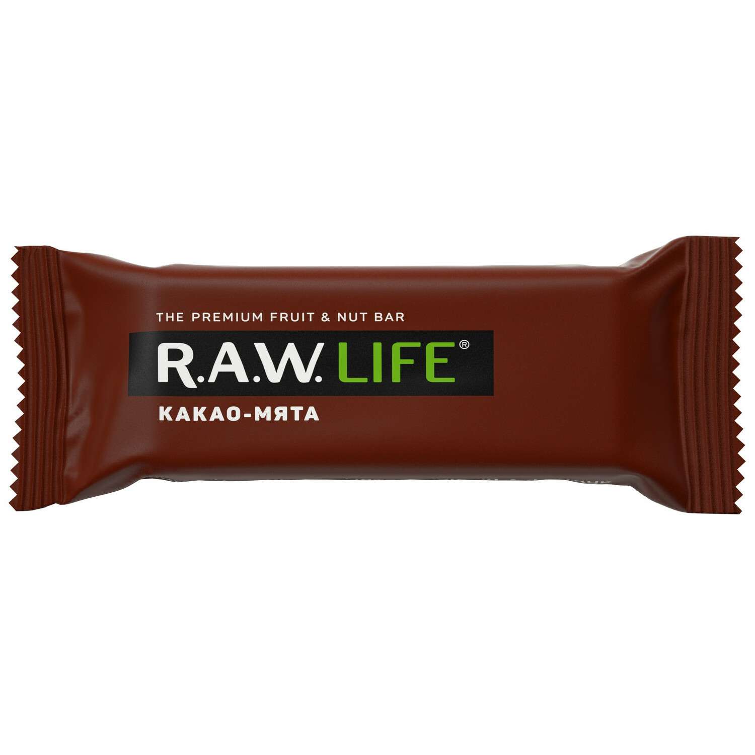 Батончик R.A.W.LIFE орехово-фруктовый какао-мята 47г - фото 1