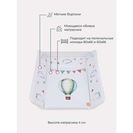 Пеленальный матрасик TOPOTUSHKI №2 Воздушные шары 80х71