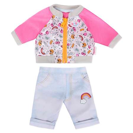 Одежда для куклы Zapf Creation Baby born Штанишки и кофточка для прогулки Голубой 824-542