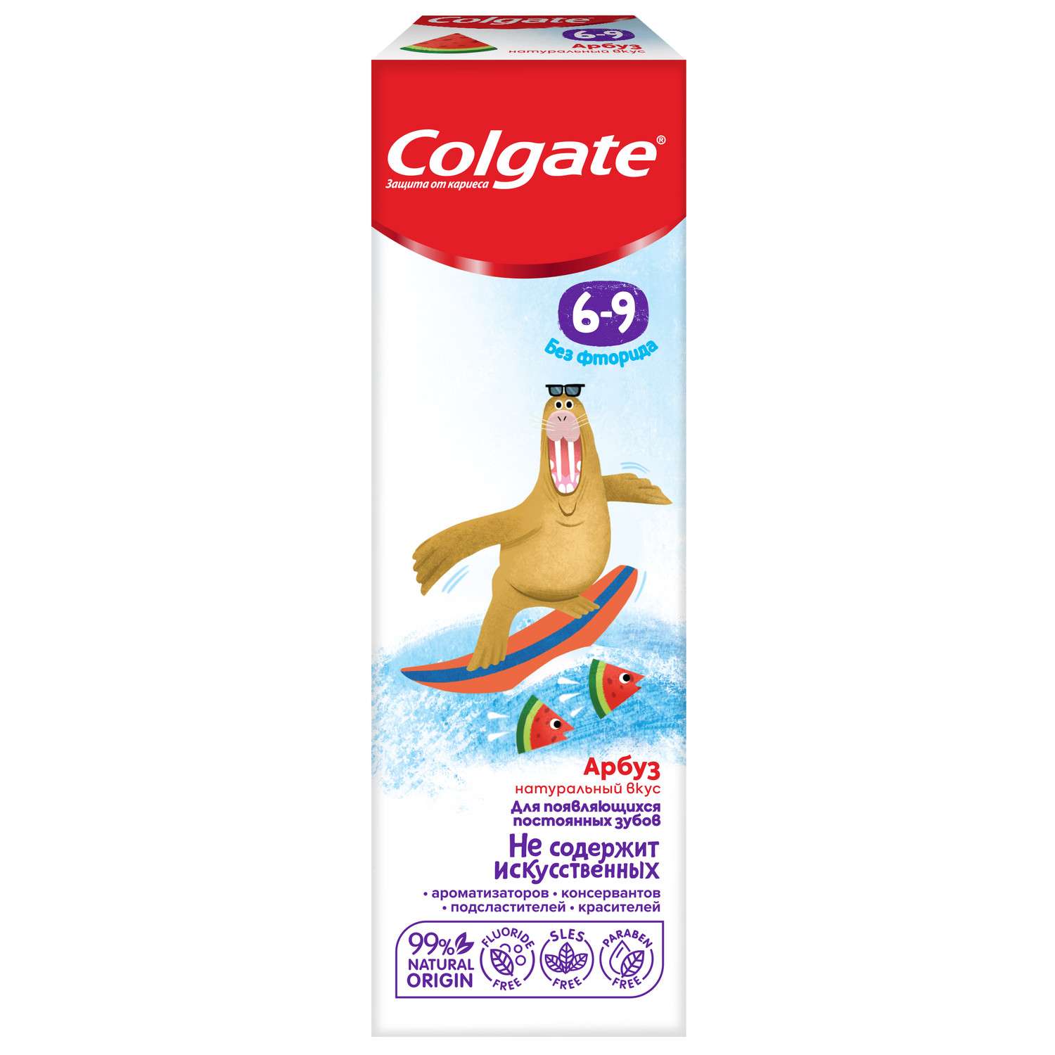 Зубная паста Colgate без фторида Арбуз 6-9лет 60мл - фото 5