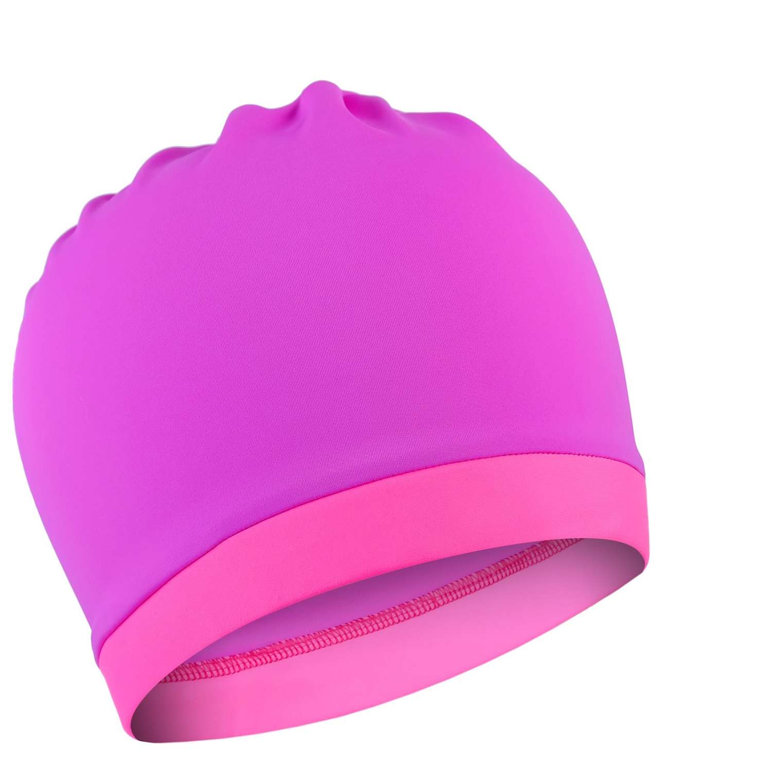 Шапочка для плавания Sima-Land объёмная двухцветная. лайкра. цвет лиловый/розовый - фото 1