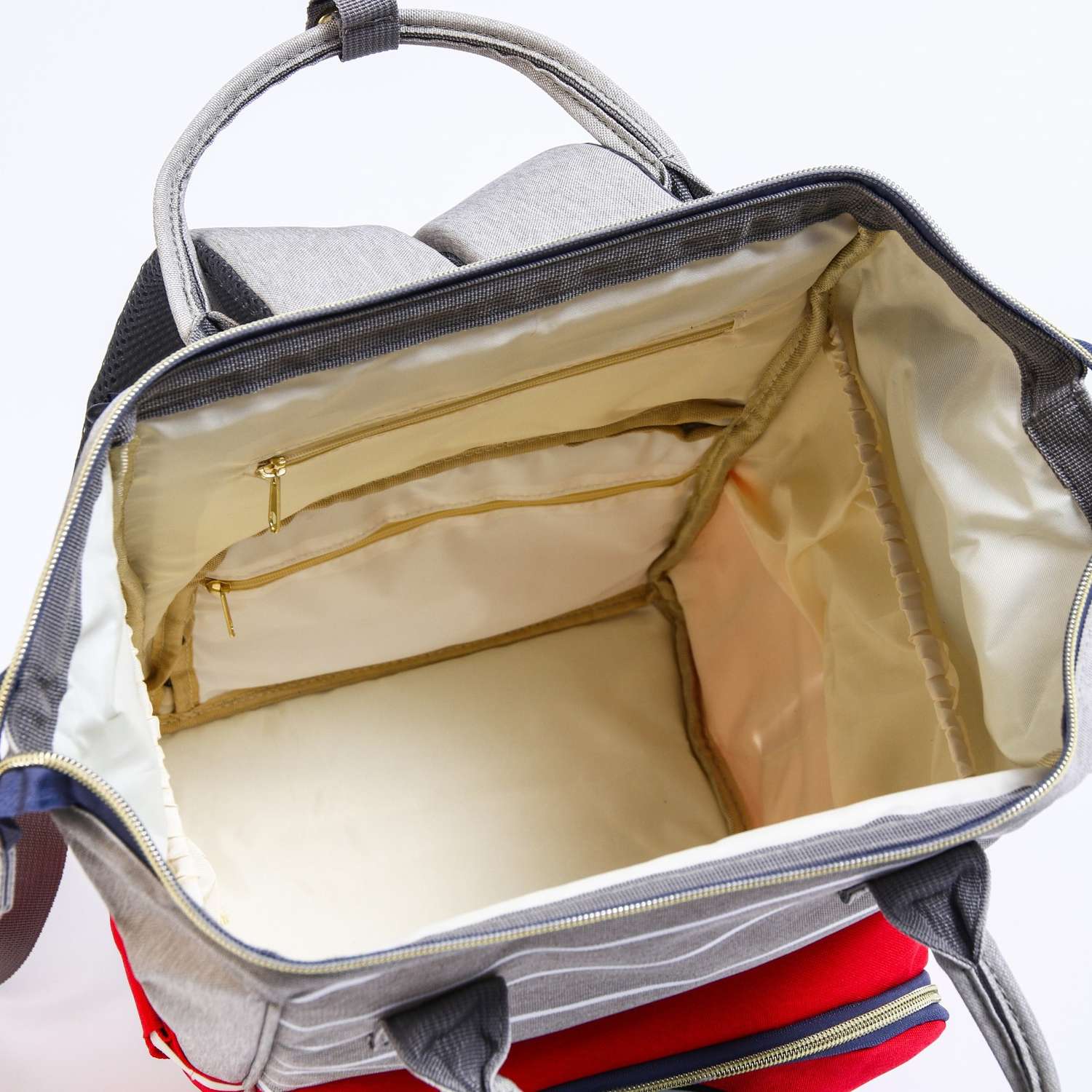 Сумка-рюкзак Sima-Land для хранения вещей малыша цвет серый/красный - фото 8