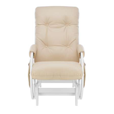 Кресло для кормления Milli с пуфом Smile с карманами Молочный дуб / экокожа Polaris Beige