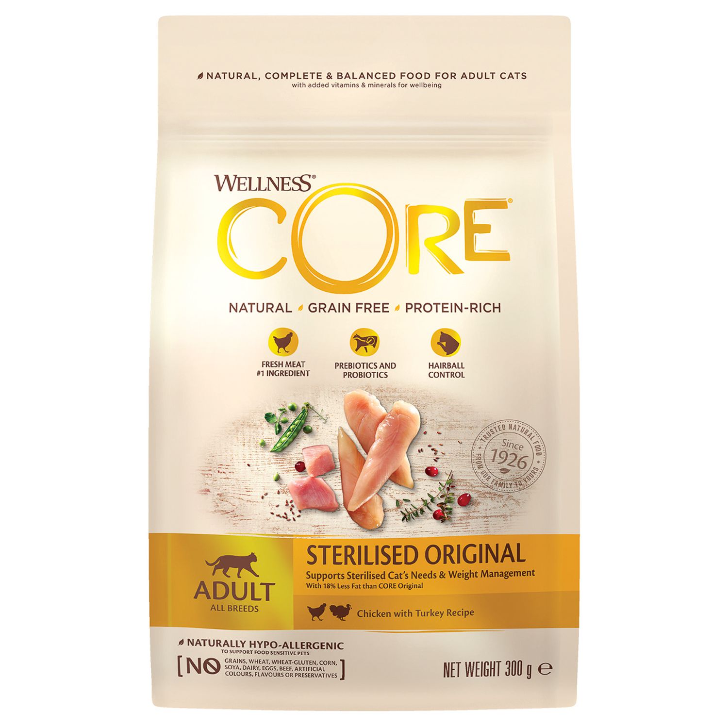 Сухой корм для кошек Wellness CORE 0.3 кг (для стерилизованных и кастрированных) - фото 1