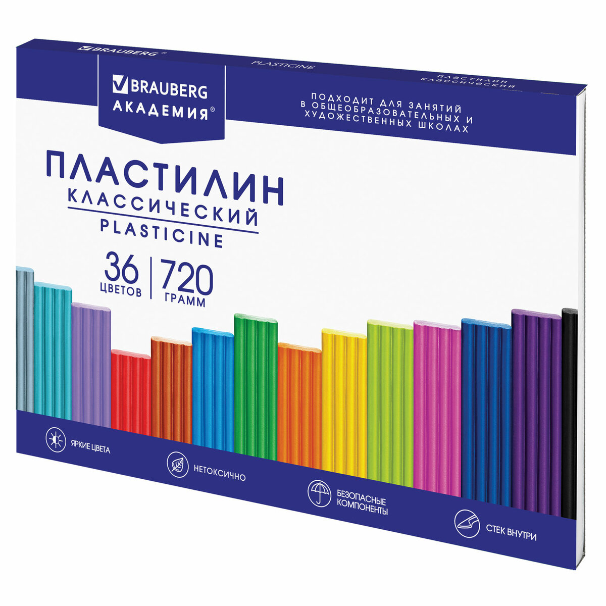 Пластилин Brauberg для лепки 36 цветов в подарок доска для лепки А4 - фото 1