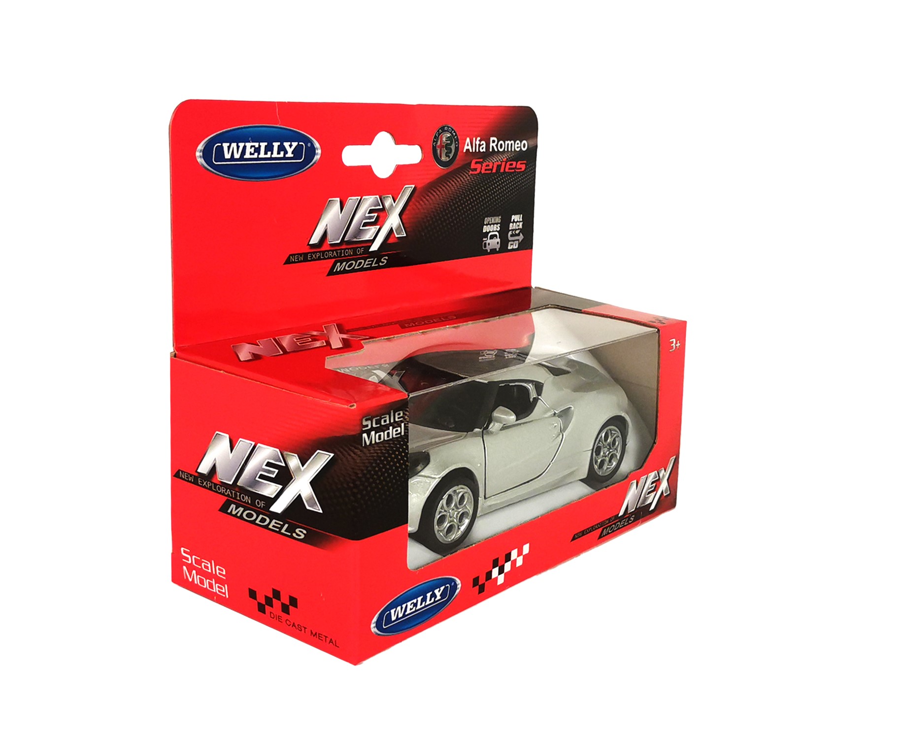 Машинка Welly 1:38 Alfa Romeo 4C цвет в ассортименте 43676W - фото 20