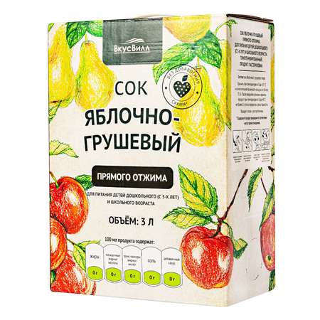 Сок ВкусВилл яблочно-грушевый 3 л