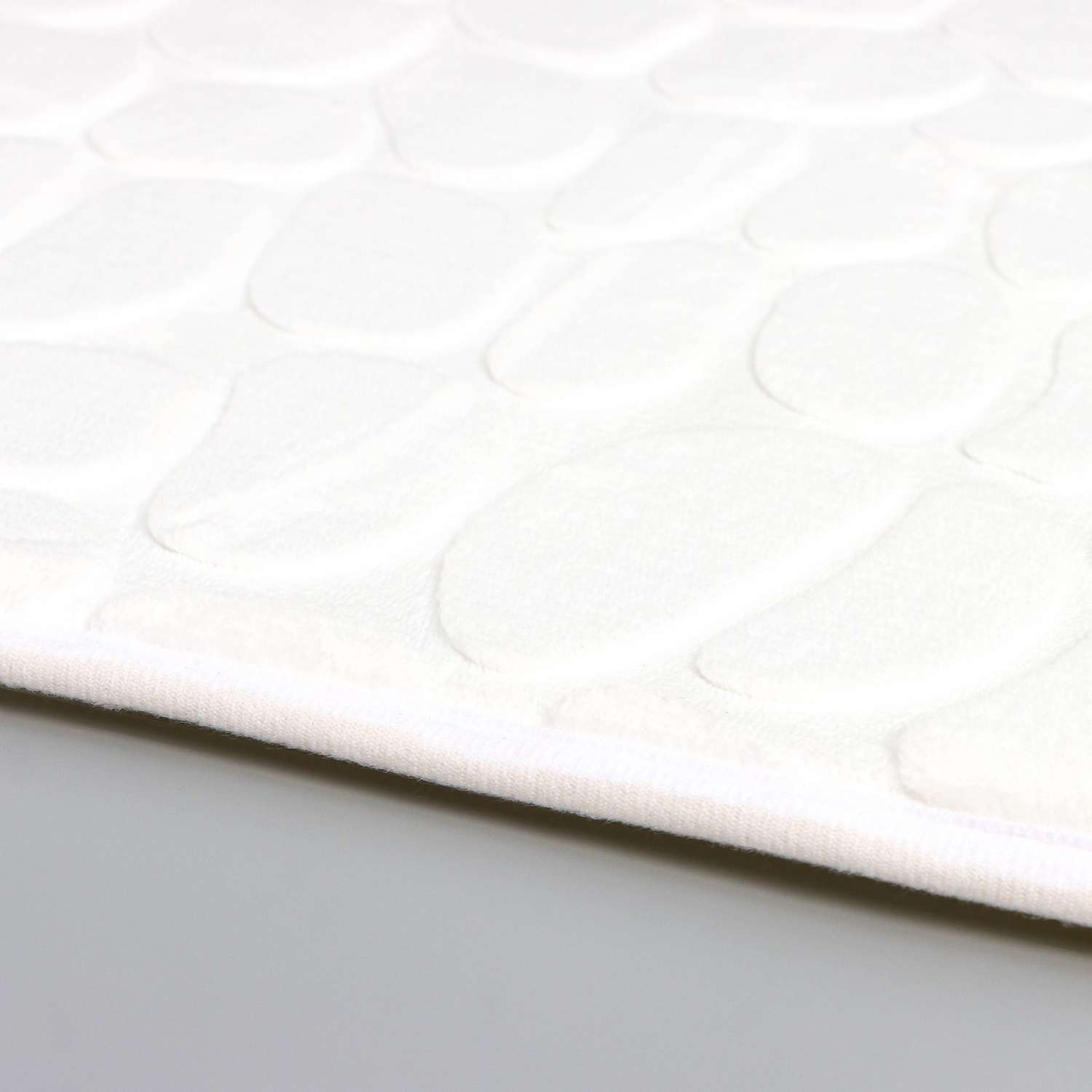 Набор ковриков Доляна для ванной и туалета «Галька» 2 шт: 39×50 50×80 см цвет белый - фото 3