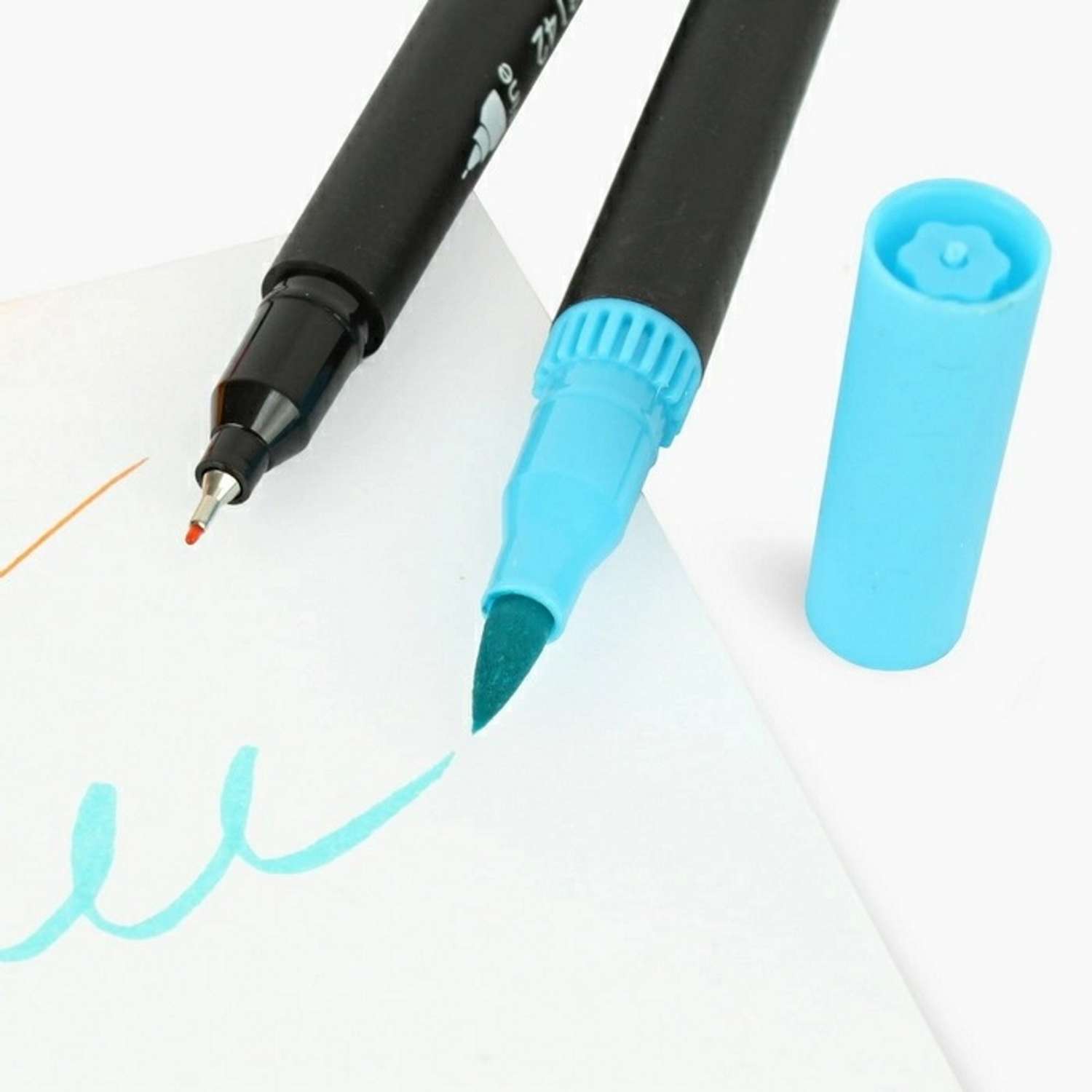 Маркеры для рисования Darvish скетчинга двусторонние тонкие 12 цветов кисть и линер 0.4 мм - фото 4