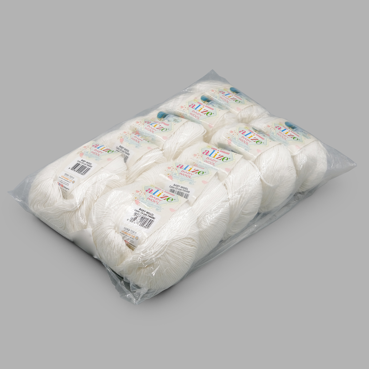 Пряжа для вязания Alize baby wool бамбук шерсть акрил мягкая 50 гр 175 м 55 белый 10 мотков - фото 3