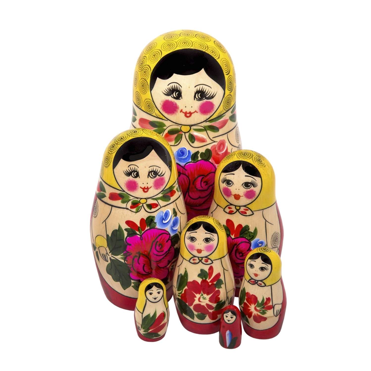 Семёновская Матрёшка Золотая Хохлома 7-ми кукольная - фото 1