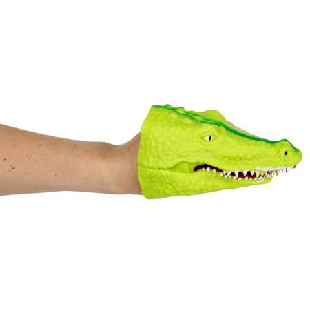 Игрушка-перчатка 1TOY Зверуки большие на руку Крокодил салатовый