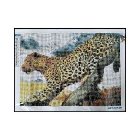 Алмазная мозаика Seichi Леопард на дереве 30х40 см