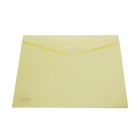 Папка-конверт с кнопкой Консул А4 до 100 листов прозрачная желтая 0.15 мм