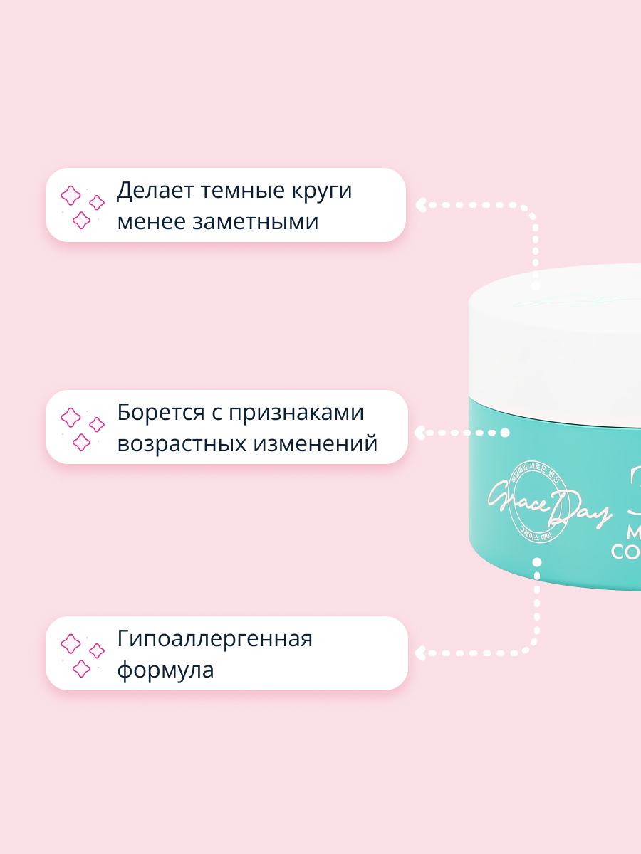 Крем для области вокруг глаз Grace day 30% marine collagen с гидролизованным коллагеном против темных кругов 30 мл - фото 3