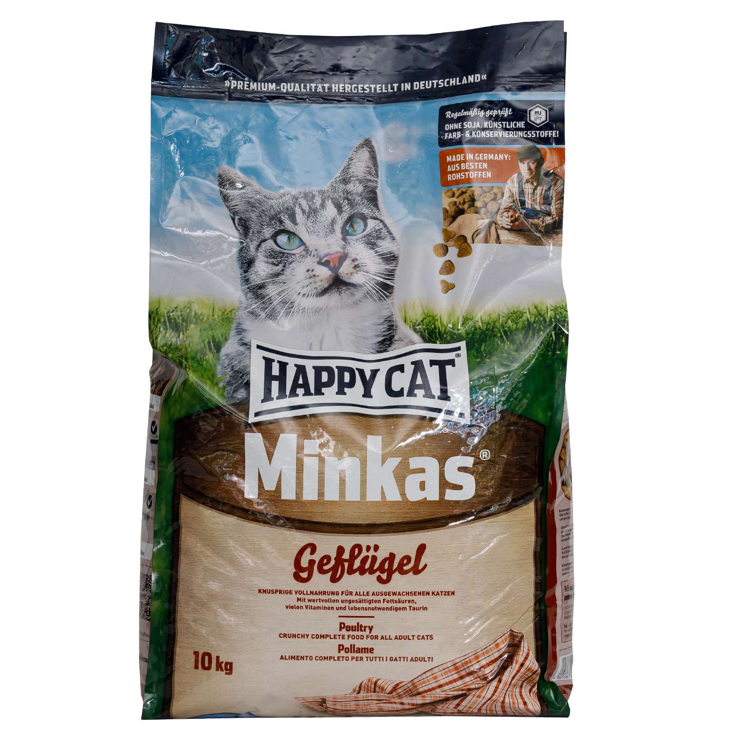 Корм сухой для кошек Happy Cat Minkas 10кг птица - фото 1