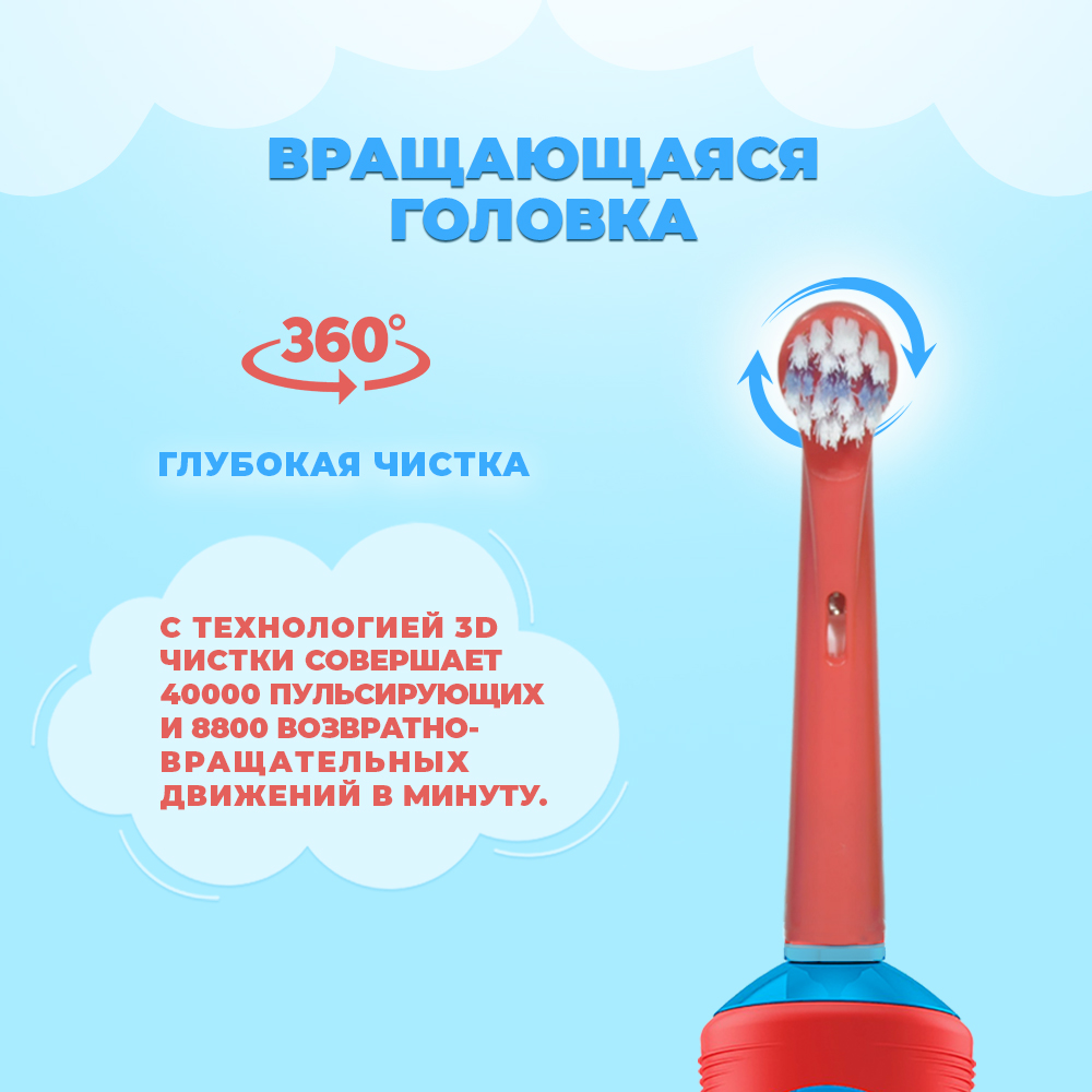 Насадки для зубной щетки oral b Чистый Зуб ЧИСТЫЙ ЗУБ для электрических зубных щеток 4 шт. (EB10A) для детей 3+ - фото 5