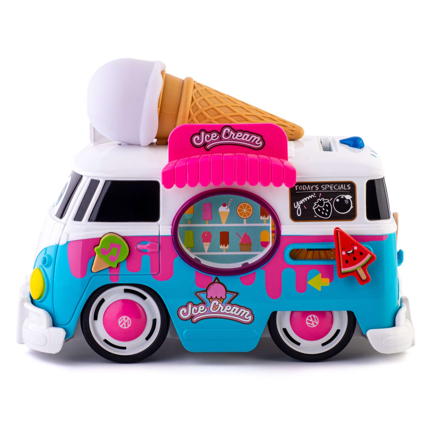 Музыкальная машинка Bburago Junior Микроавтобус Фольксваген Веселый фургон мороженного - фото 2