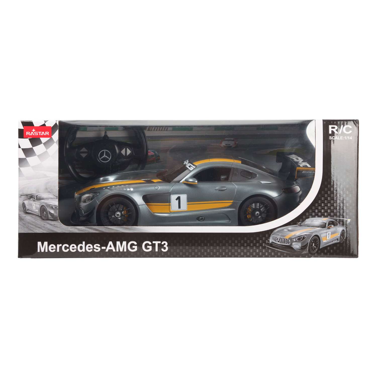 Машина Rastar РУ 1:14 Mercedes AMG GT3 Серая 74100 - фото 2