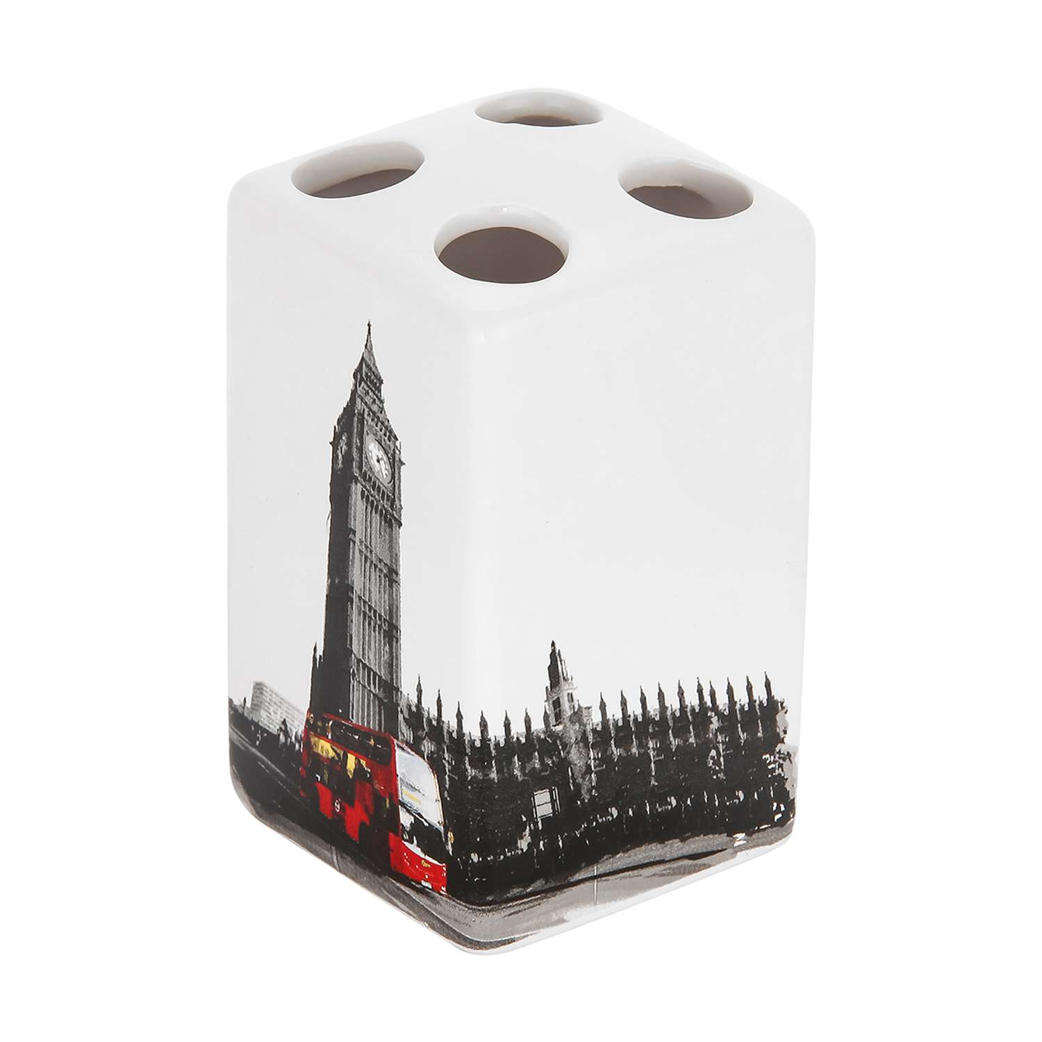 Подставка для зубных щеток Рыжий кот Лондон керамика 6.6х6.6.10.5 см - фото 1