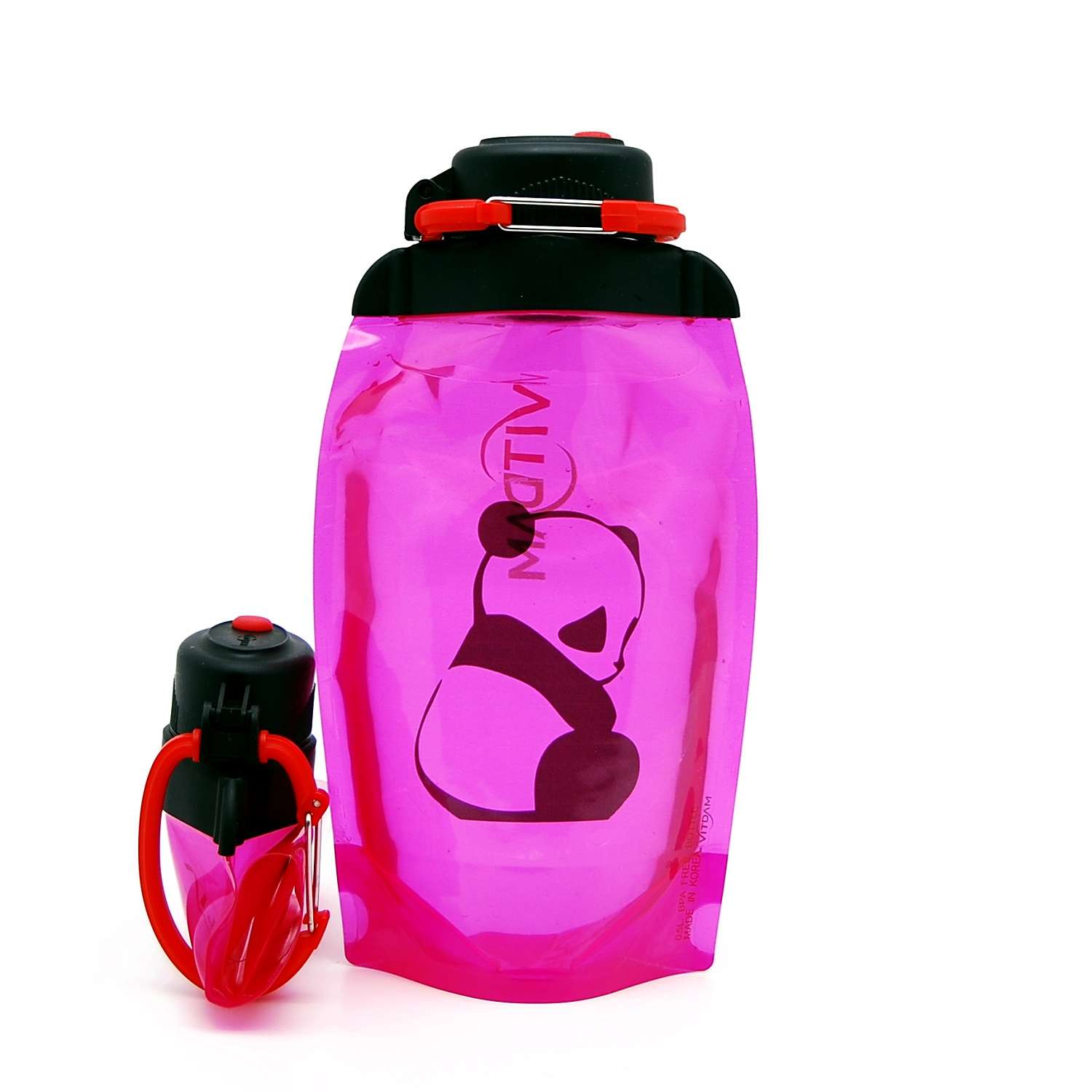 Бутылка для воды складная VITDAM розовая 500мл B050PIS 1411 - фото 2