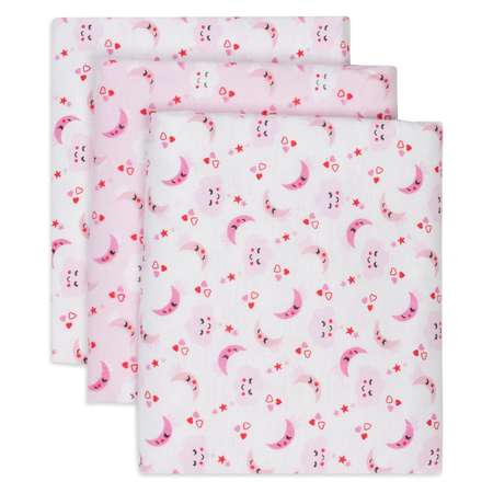 Пеленки фланелевые Чудо-чадо для новорожденных «ЗасыпайКа» 90х120см розовый 3 шт