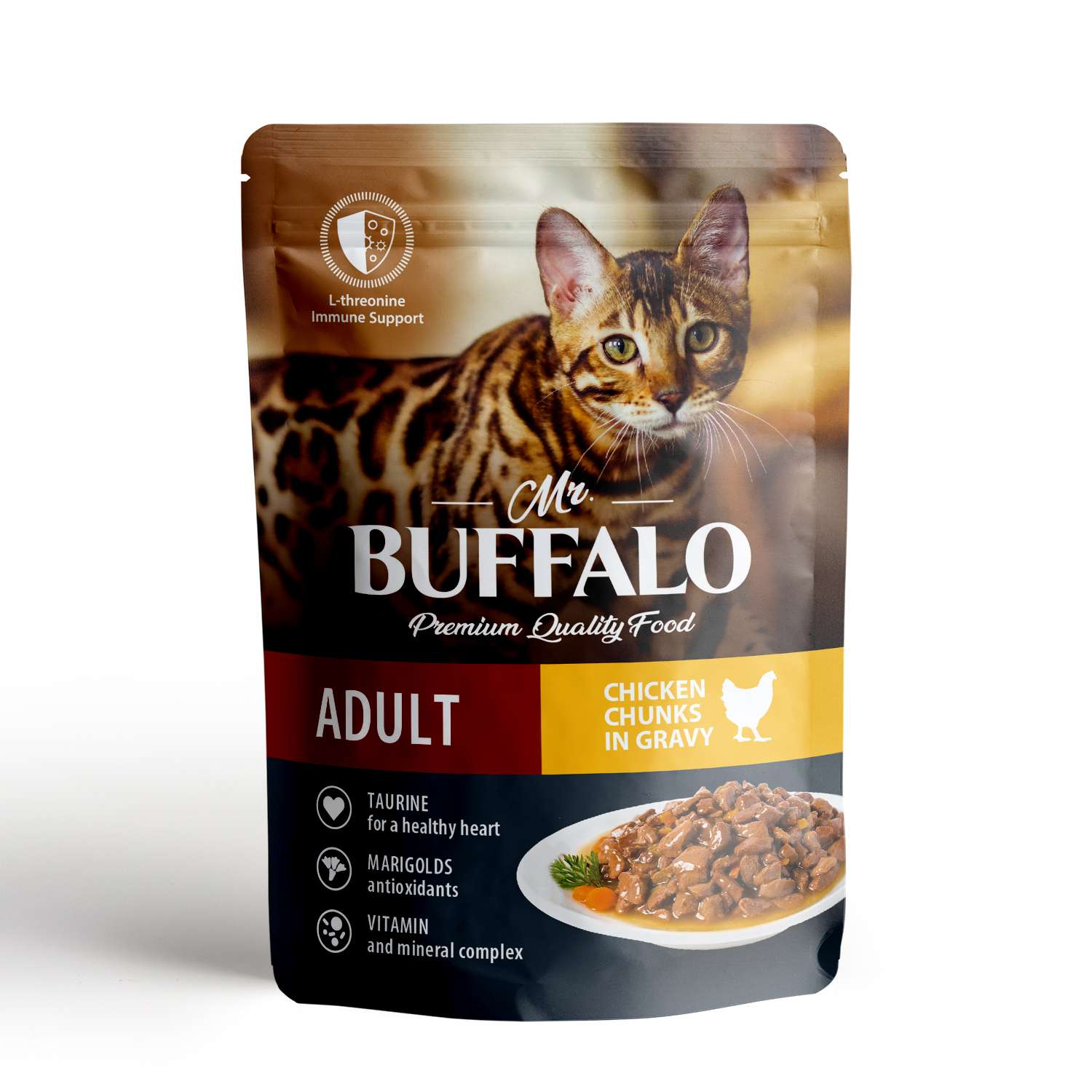 Корм для кошек Mr.Buffalo 85г Adult взрослых цыпленок в соусе - фото 1