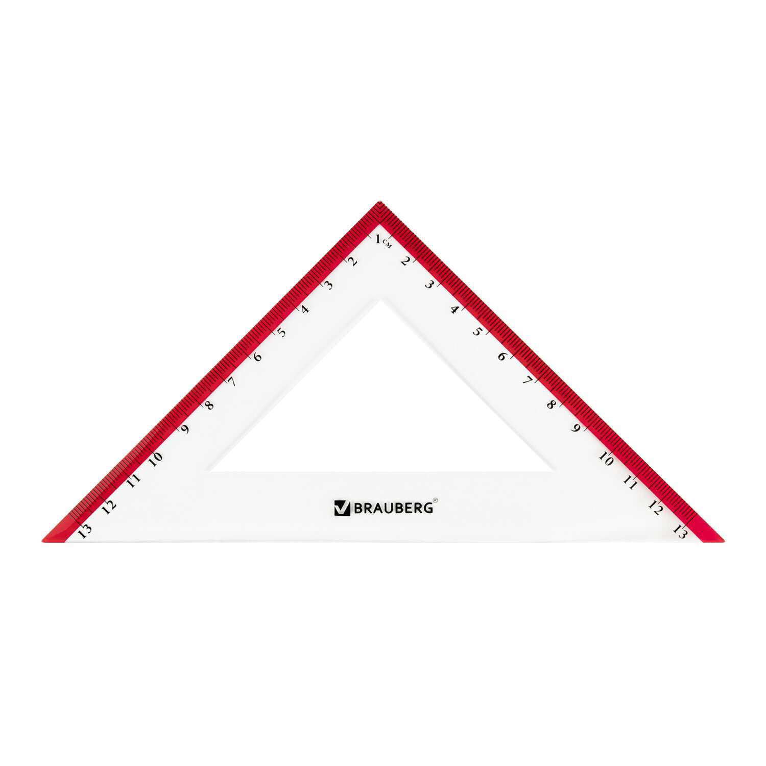 Чертежный набор Brauberg для школы по геометрии большой линейка 30 см 2 треугольника и транспортир - фото 6