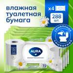 Туалетная бумага AURA Влажная 72шт х4