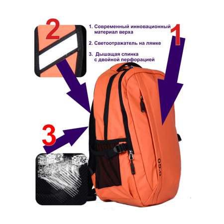 Рюкзак O GO для школы путешествий и прогулок городской