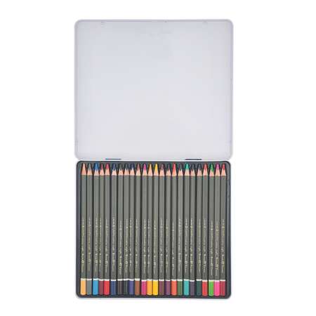 Набор SKETCH ART Bruno Visconti карандаши цветные 24 цв в металлической коробке и скетчбук А5 на гребне 50 листов