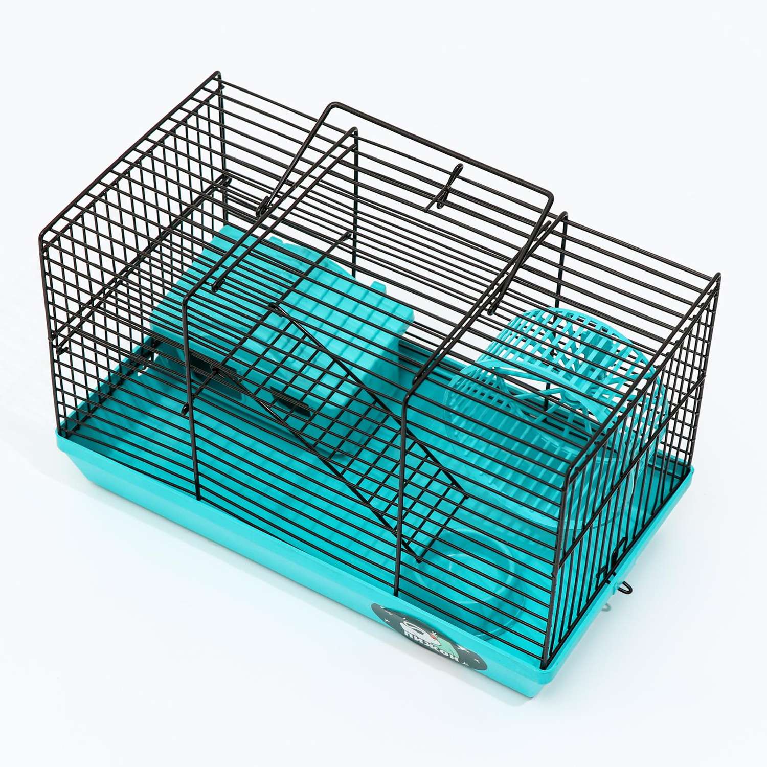 Клетка-мини Пижон для грызунов укомплектованная 27 х 15 х 16 см бирюзовая - фото 3