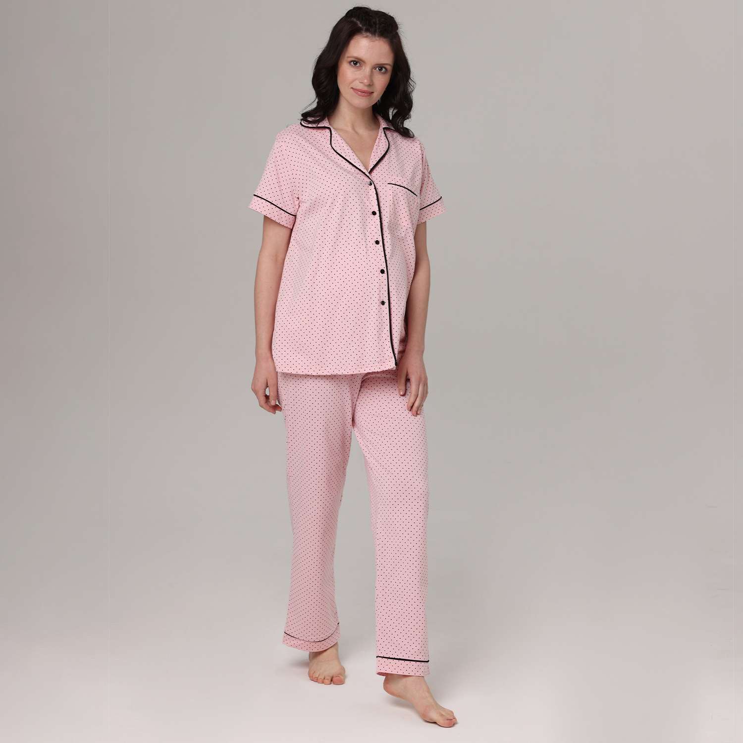 Пижама Мама Эксперт АД4104К(МЭ) Розовый/черный - фото 1