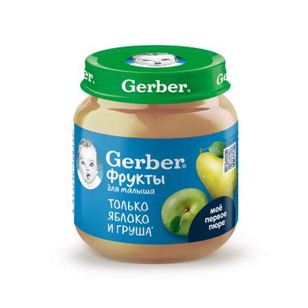 Пюре Gerber яблоко-груша 125г с 5месяцев