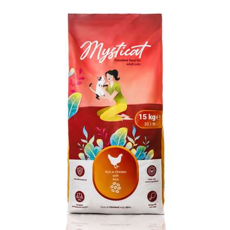 Корм сухой MYSTICAT с курицей и рисом 15 кг