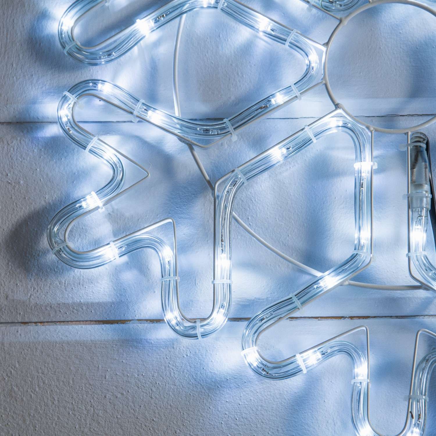 Светодиодная фигура Luazon «Снежинка» 52 см дюралайт 96 LED 220 В мерцание свечение белый/синий - фото 3