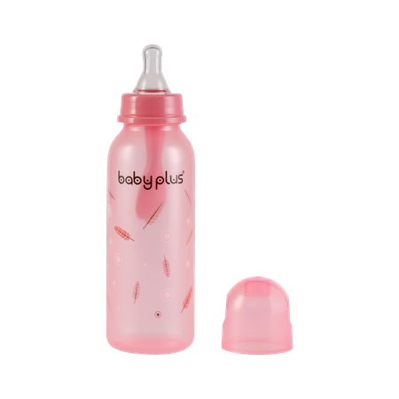 Бутылочка для кормления Baby Plus с ложкой и соской BP5114-A-2 250 мл розовая