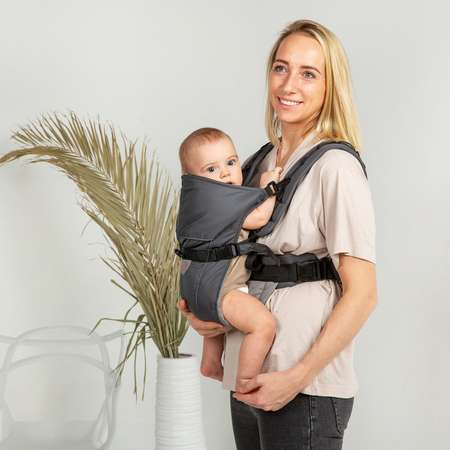 Рюкзак-кенгуру Чудо-чадо переноска с 0 мес BabyActive Simple графит