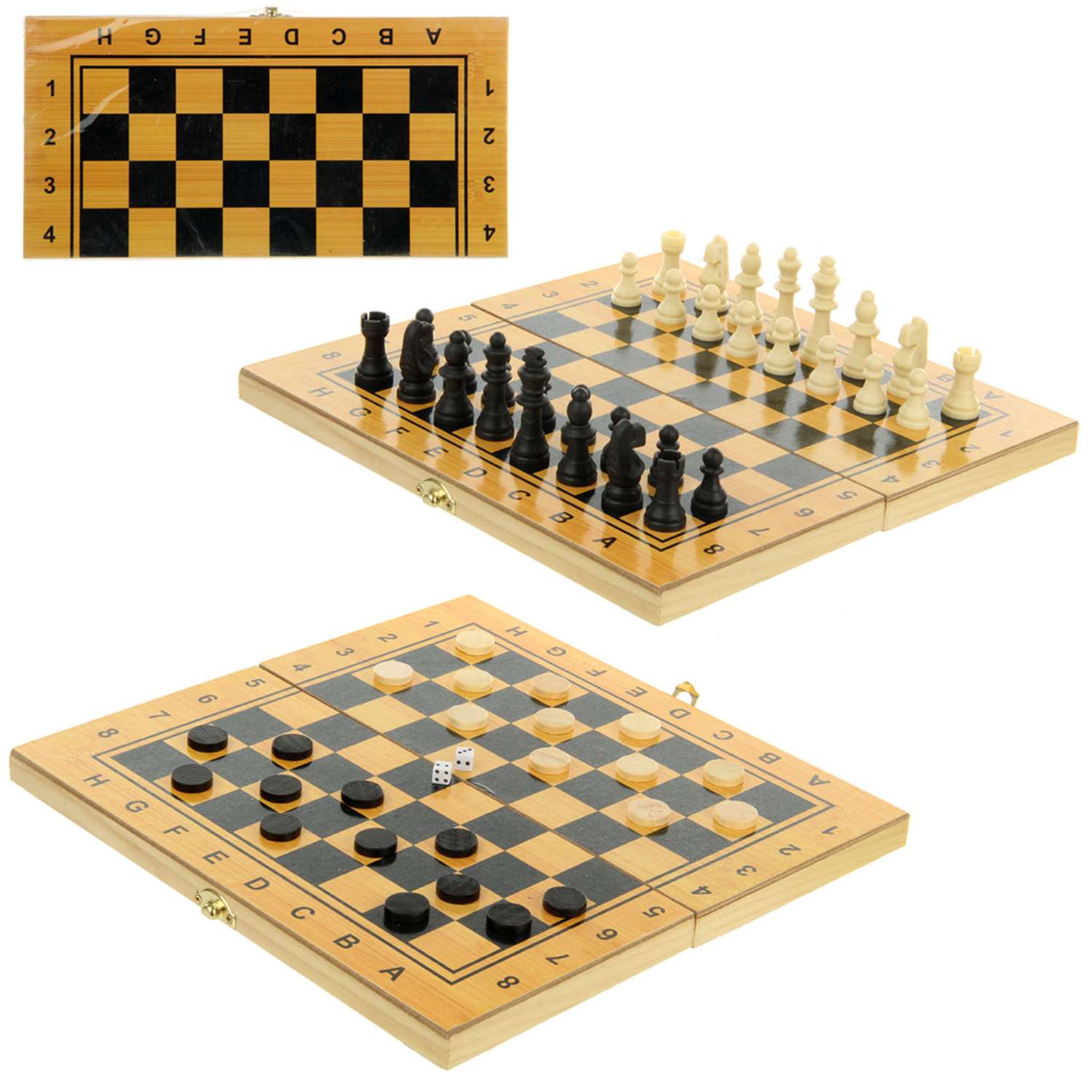 Настольная игра Veld Co 3в1 шашки шахматы нарды - фото 3