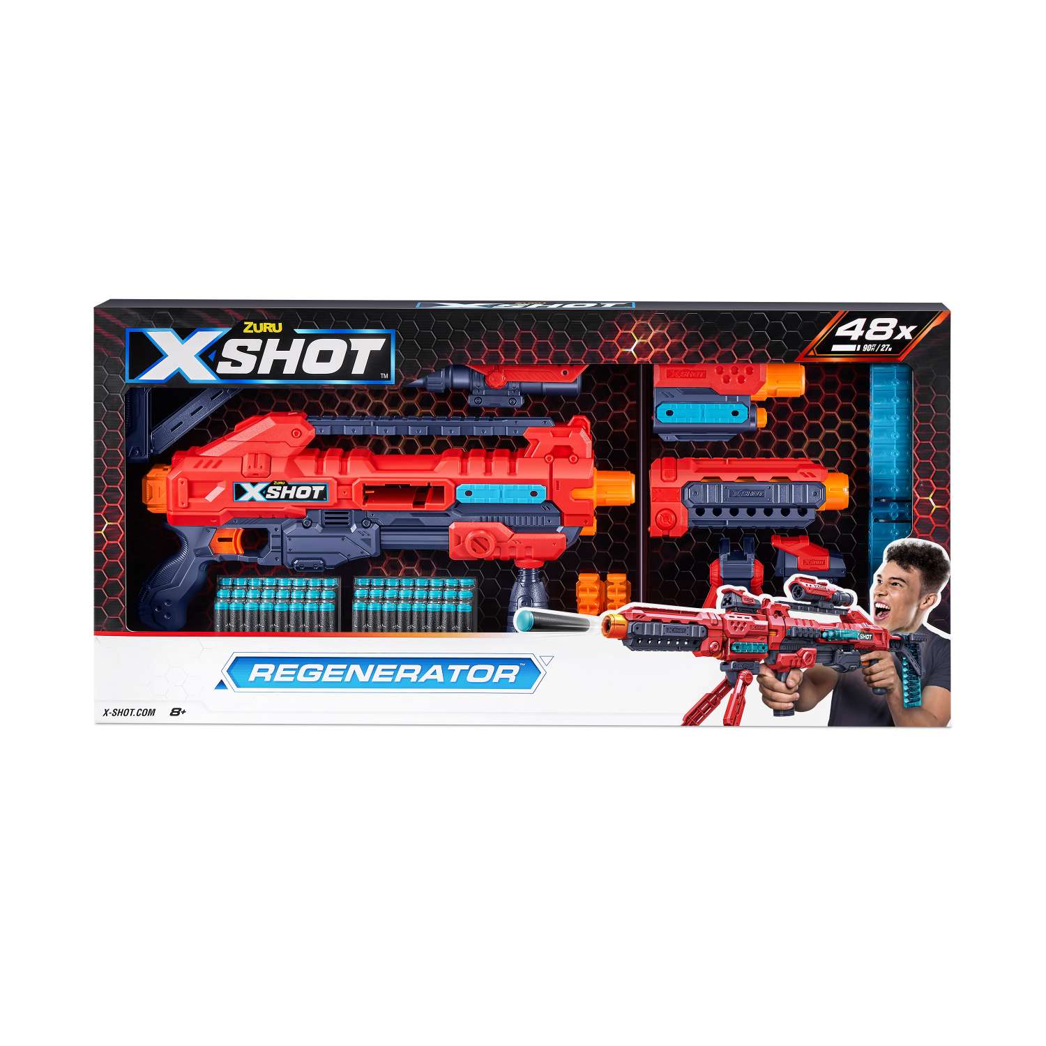 Набор для стрельбы X-SHOT  Regenerator бластер 2 рожка 48 дротиков - фото 13