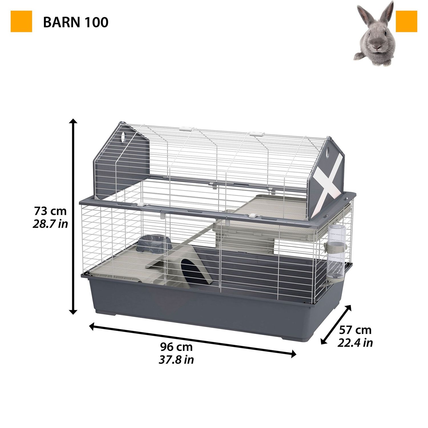 Клетка для кроликов Ferplast Barn 100 Cерая - фото 4