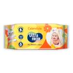 Салфетки влажные Ultra Fresh Baby c календулой для детей и мам 60шт