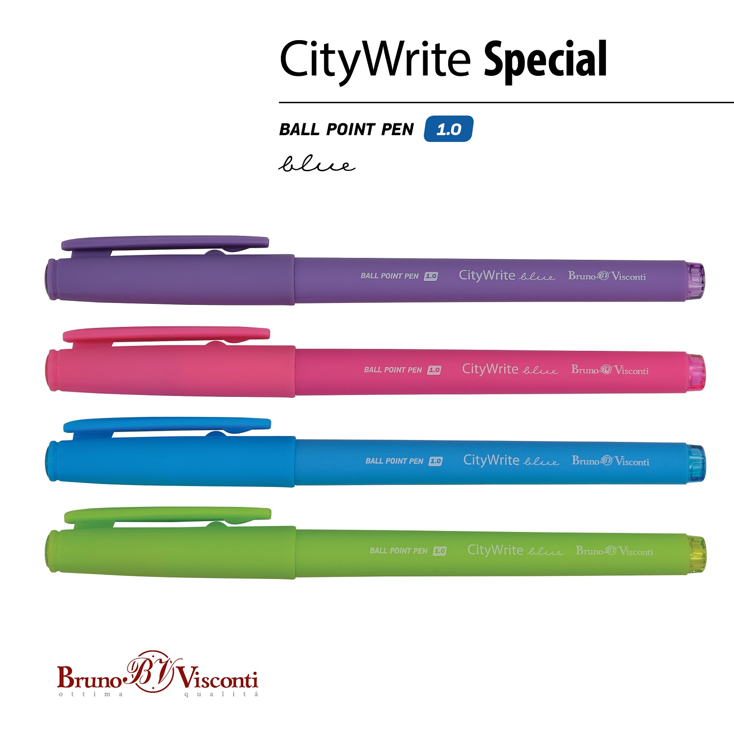 Набор из 5-ти шариковых ручек Bruno Visconti CityWrite Special синие - фото 4