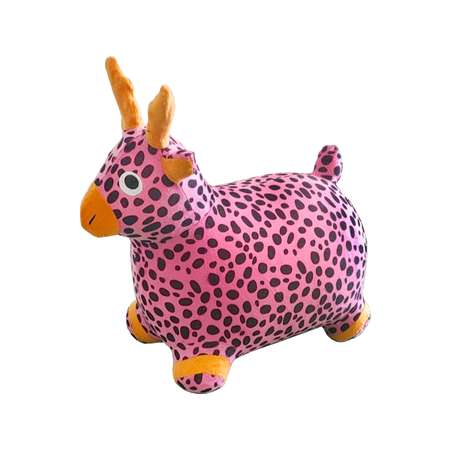 Животное-прыгун Moby Kids Корова надувная насос в комплекте розовая