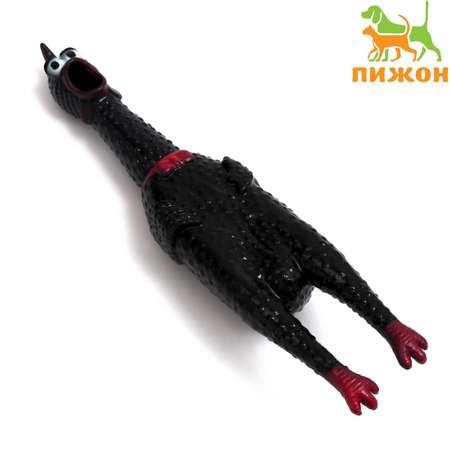 Игрушка Пижон пищащая «Задумчивая курица» для собак 28 см чёрная