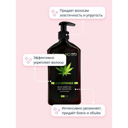 Кондиционер для волос Sea of Spa Cannabio с конопляным и аргановым маслом для всех типов волос 400 мл